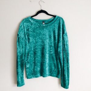 Teal velvet sweatshirt